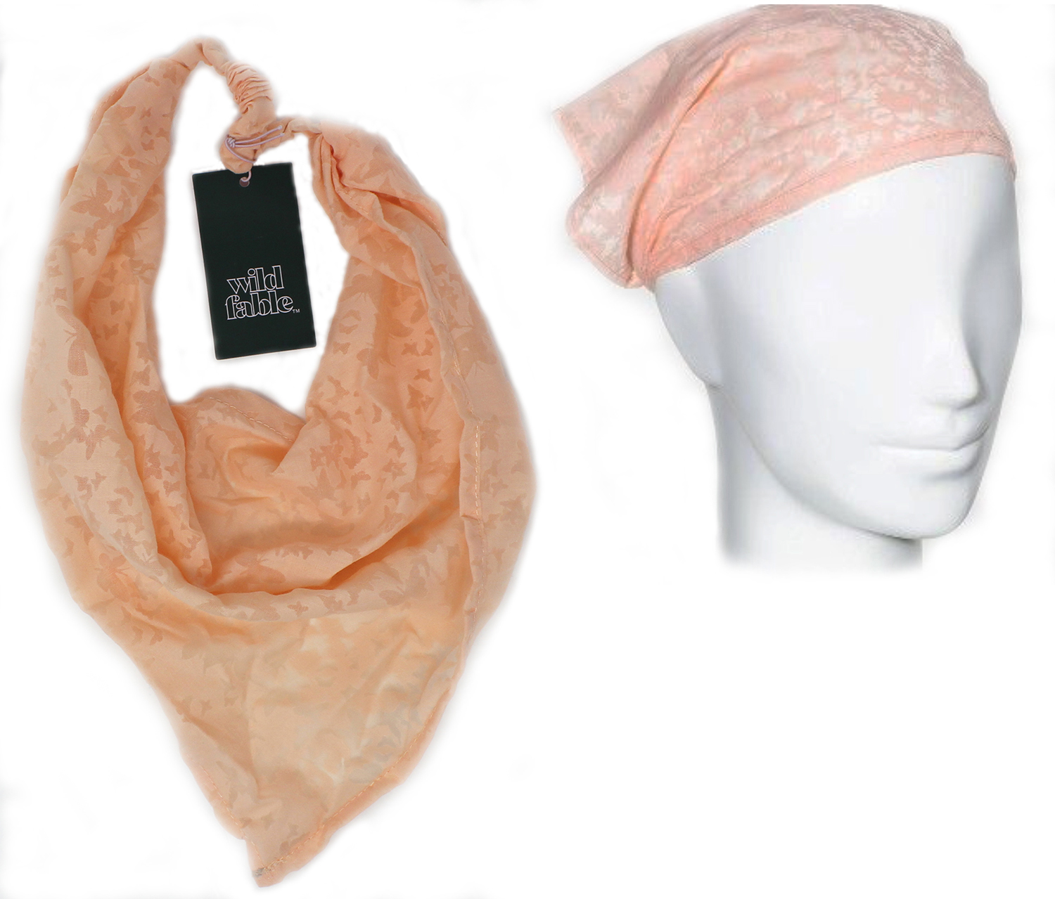 Butterfly Print Headscarf - Wild Fable Pastel Peach. Pre-priced $8.00